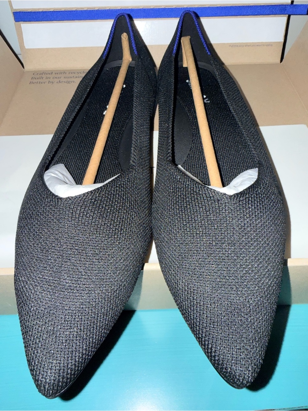 Rothy’s Black The Point Flats Size 10